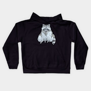 Adorable sitting raccoon Kids Hoodie